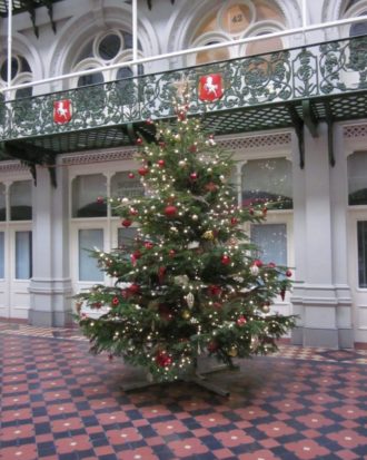 Corporate Christmas Tree - 16ft red and gold