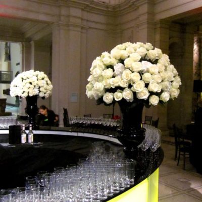 Large White Roses Display