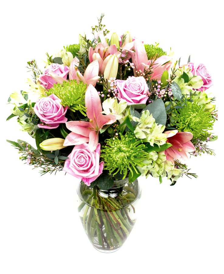 Mothers Day Flowers Pinks Lime Greens