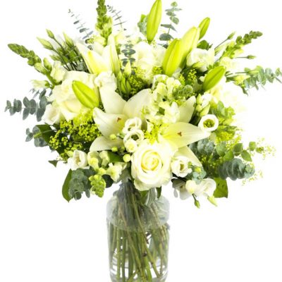 Weekly Flower Subscription Elegant Bouquet Creams Whites, Classic bouquet, elegant bouquet, cream bouquet, white bouquet, white flowers, cream flowers, white arrangement, cream arrangement