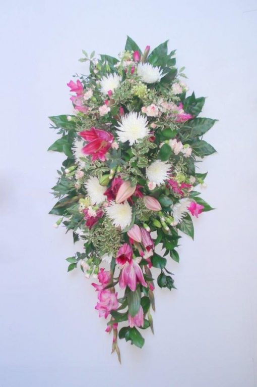 Funeral Spray pink and white