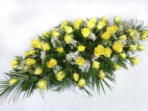 Yellow Roses Casket Spray